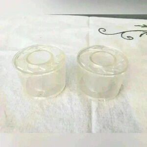 VTG mid-century pair of original candle vase with arrange-o-discs lucite in box